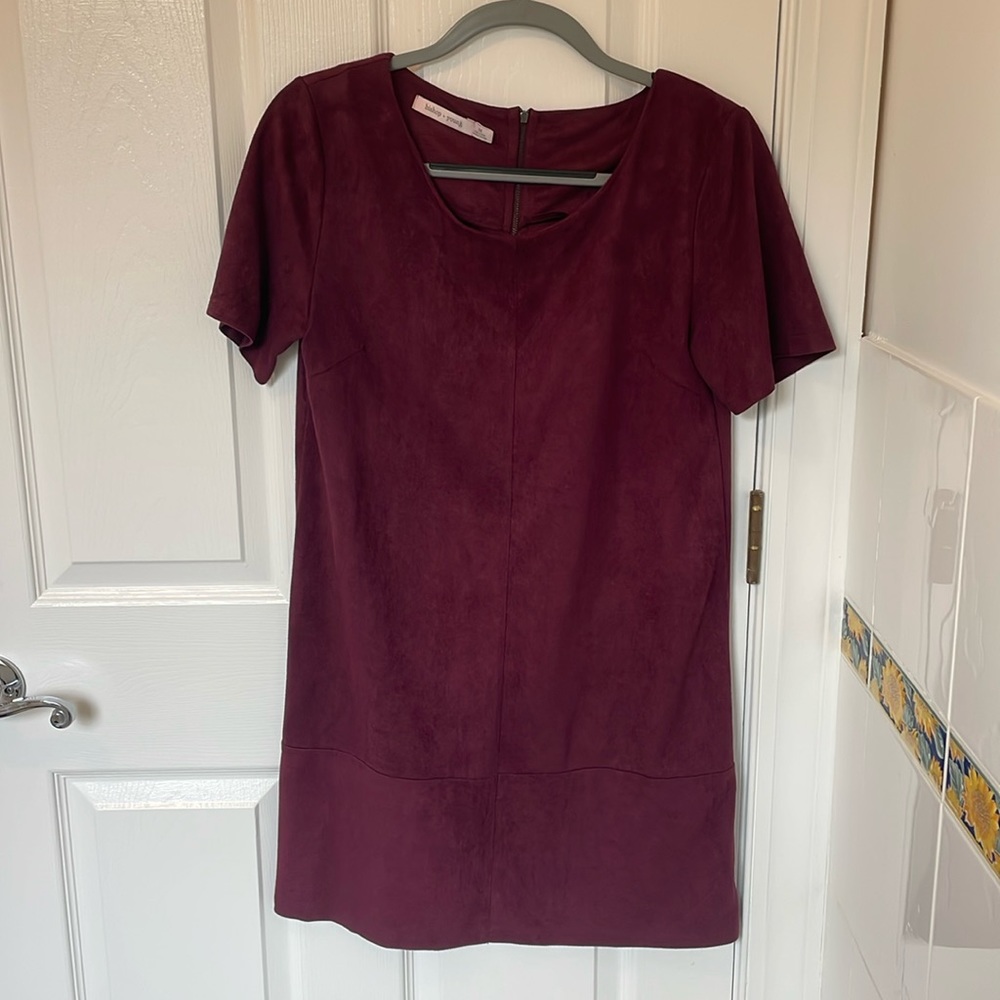 Maroon suede dress